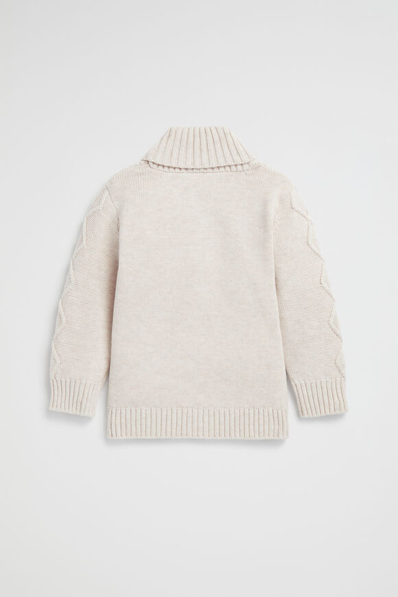 Shawl Neck Cardigan  Oat Marle  hi-res