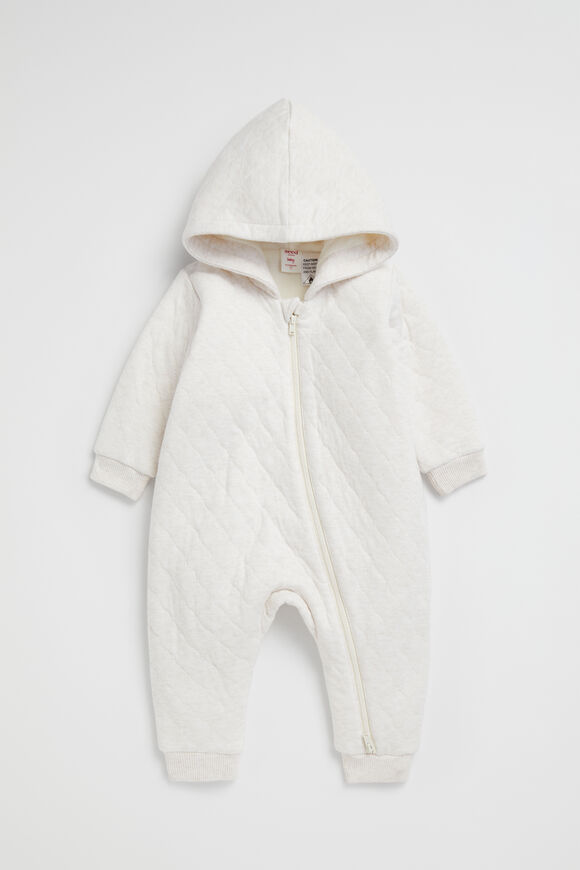 Cosy Quilted Zipsuit  Snow Marle  hi-res