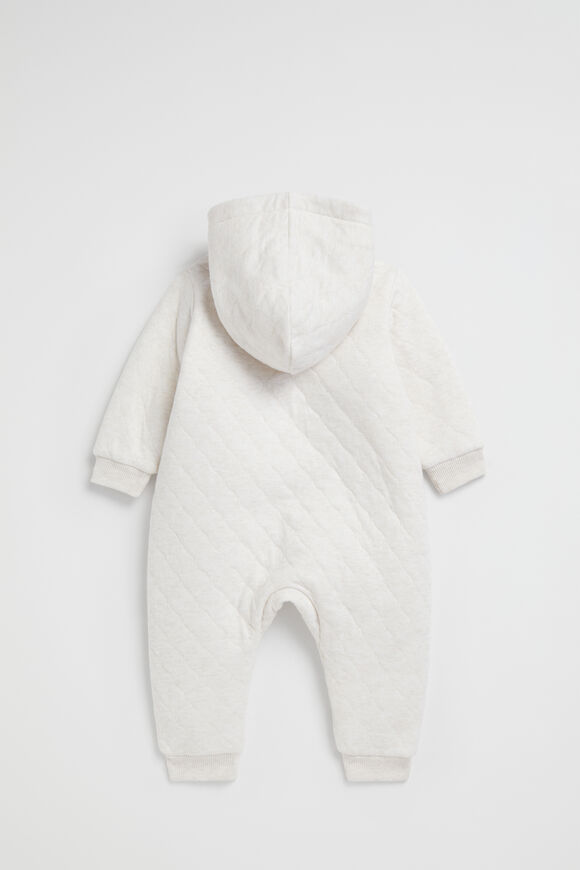 Cosy Quilted Zipsuit  Snow Marle  hi-res
