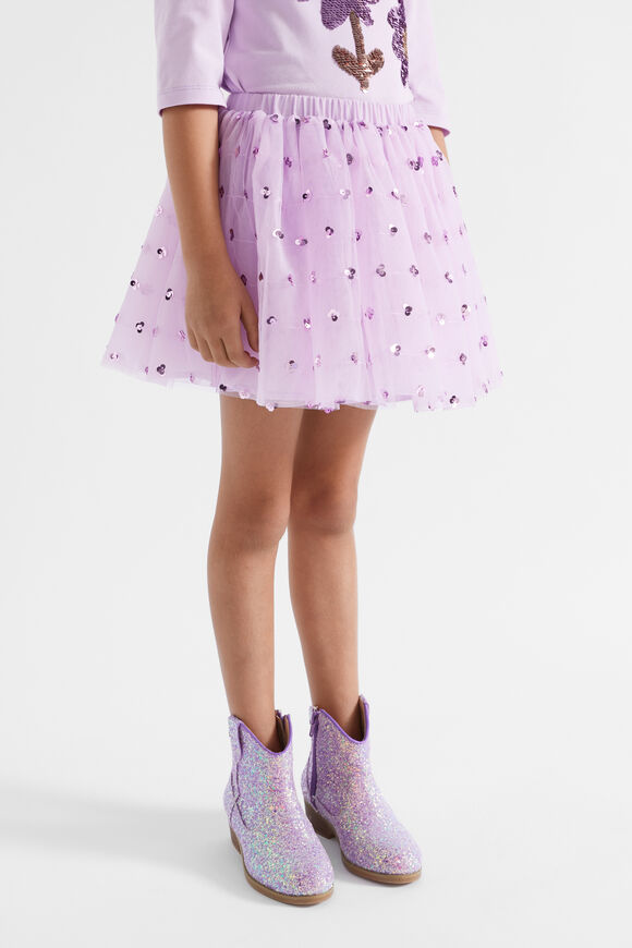 Sequin Bubble Hem Daisy Tutu  Orchid  hi-res