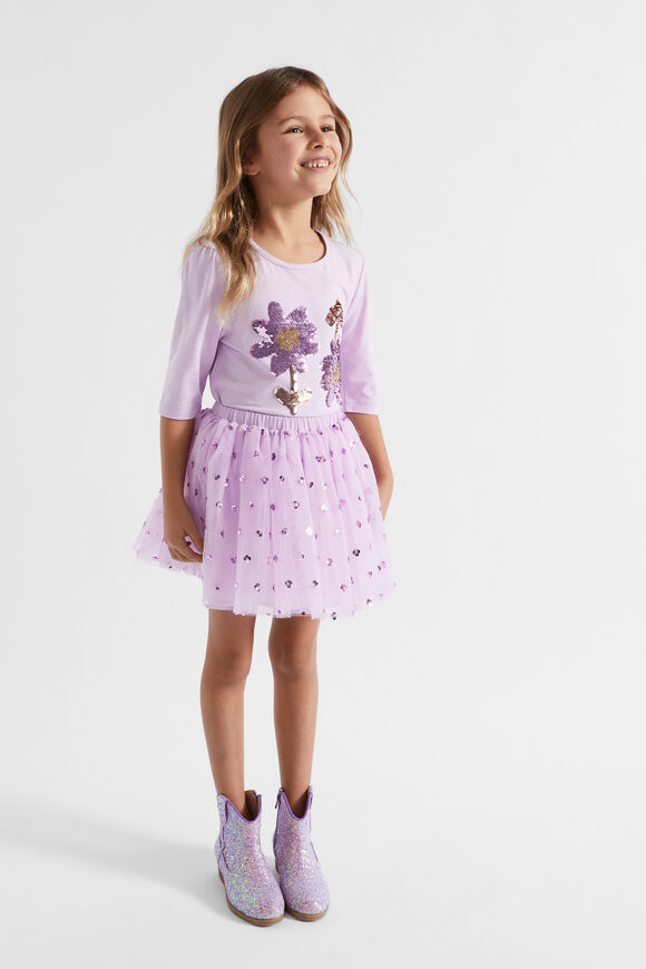 Sequin Bubble Hem Daisy Tutu  Orchid  hi-res
