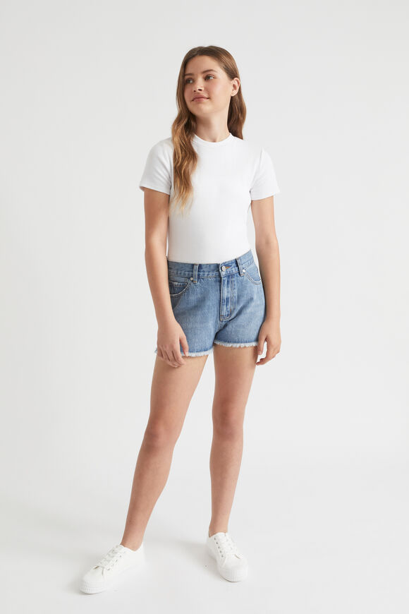 Cut Off Denim Shorts  Bright Sky  hi-res