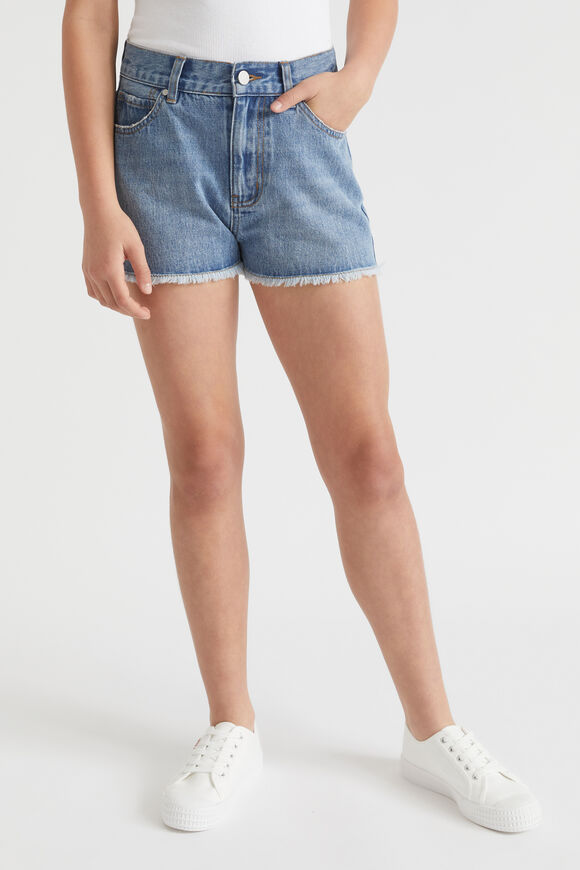 Cut Off Denim Shorts  Bright Sky  hi-res
