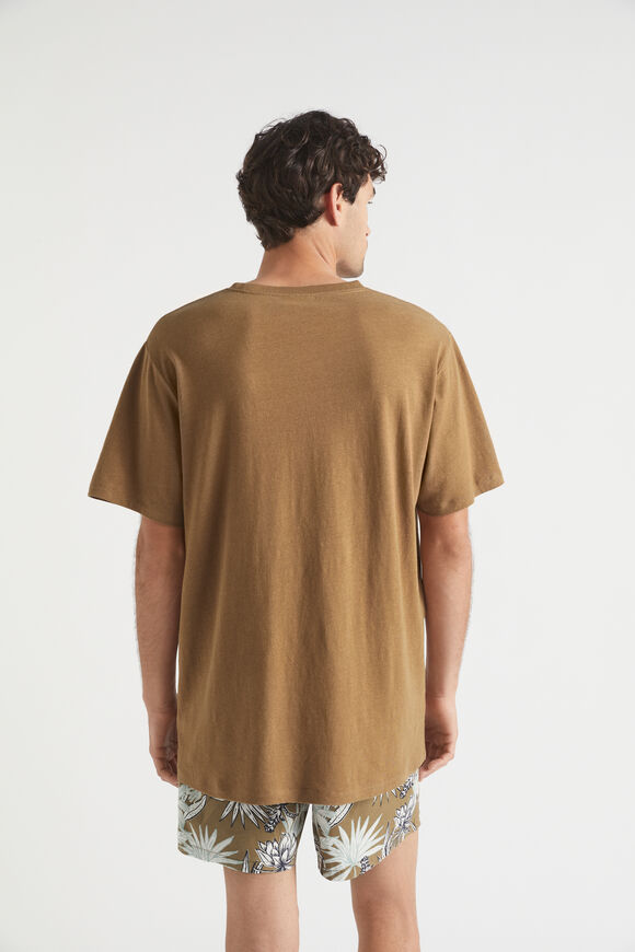 Mens Linen Tee  Tobacco  hi-res