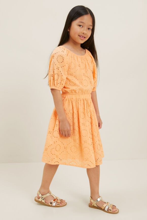 Midi Geo Cutwork Skirt  Apricot  hi-res