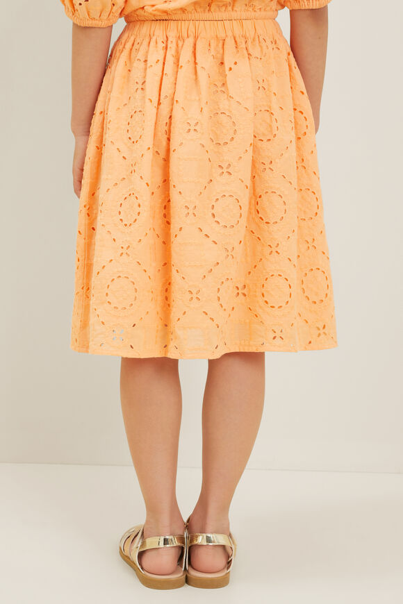 Midi Geo Cutwork Skirt  Apricot  hi-res