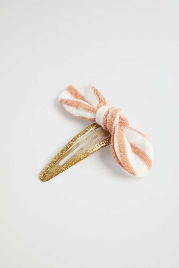 Stripe Tie Bow Snap  Multi  hi-res