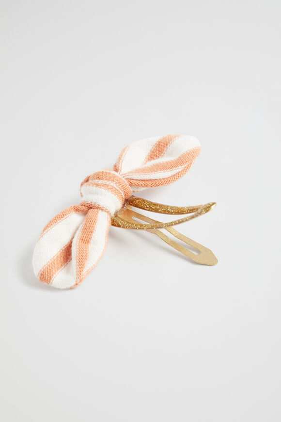 Stripe Tie Bow Snap  Multi  hi-res