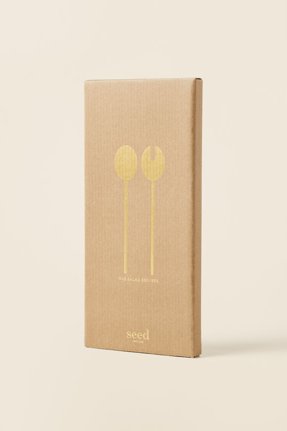 Rae Salad Servers  Brass  hi-res