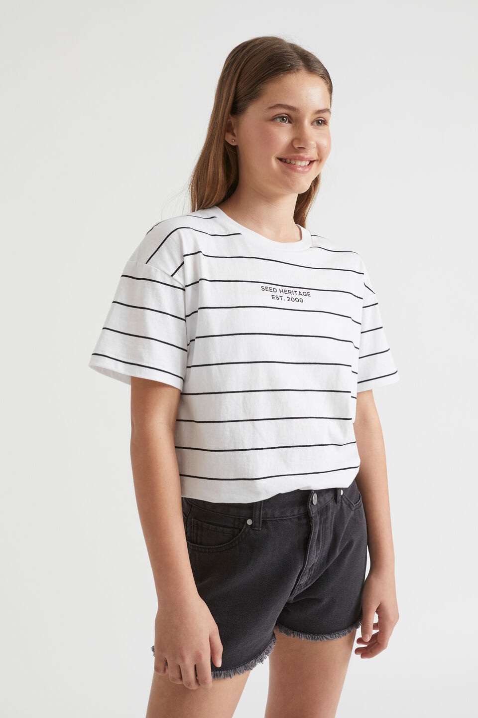 Core Logo Tee  White Black