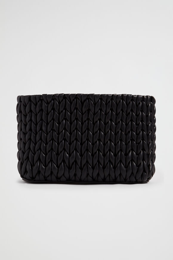 Plait Detail Clutch  Black  hi-res