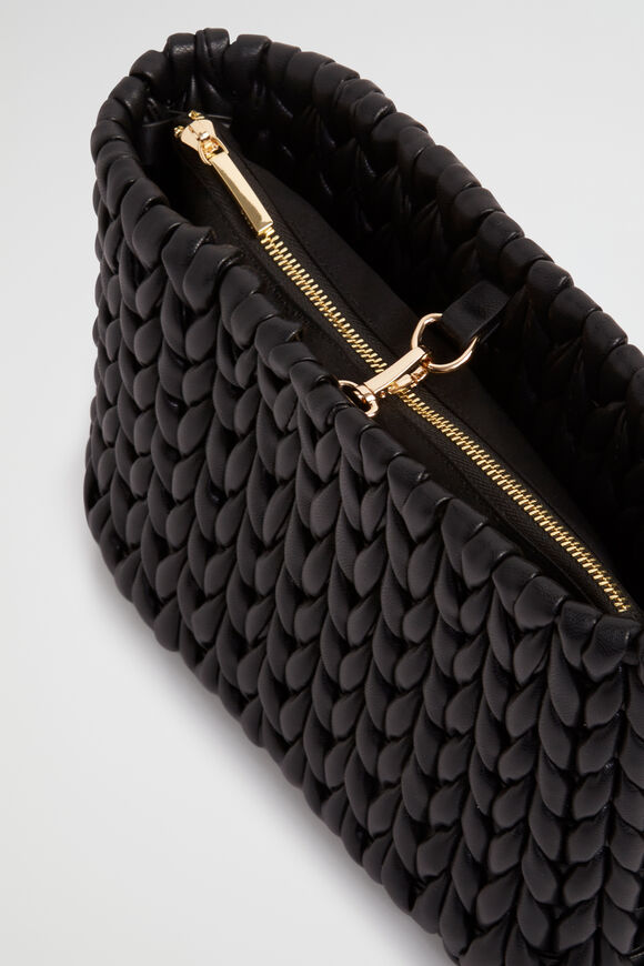 Plait Detail Clutch  Black  hi-res