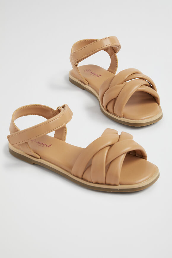 Square Toe Puffy Sandal  Tan  hi-res