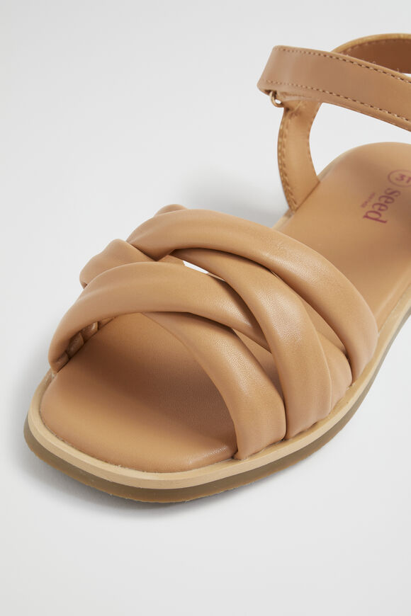 Square Toe Puffy Sandal  Tan  hi-res