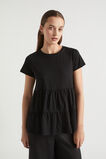 Tiered Jersey Slub Tee  Black  hi-res