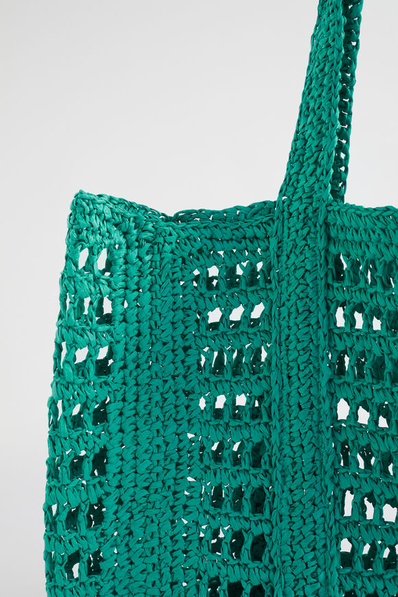 Slouch Straw Tote  Deep Teal  hi-res