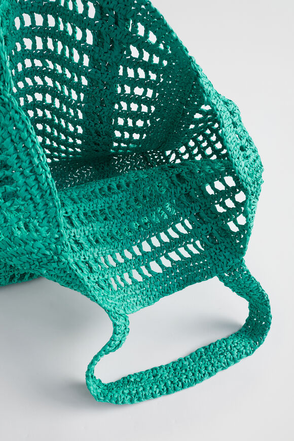 Slouch Straw Tote  Deep Teal  hi-res