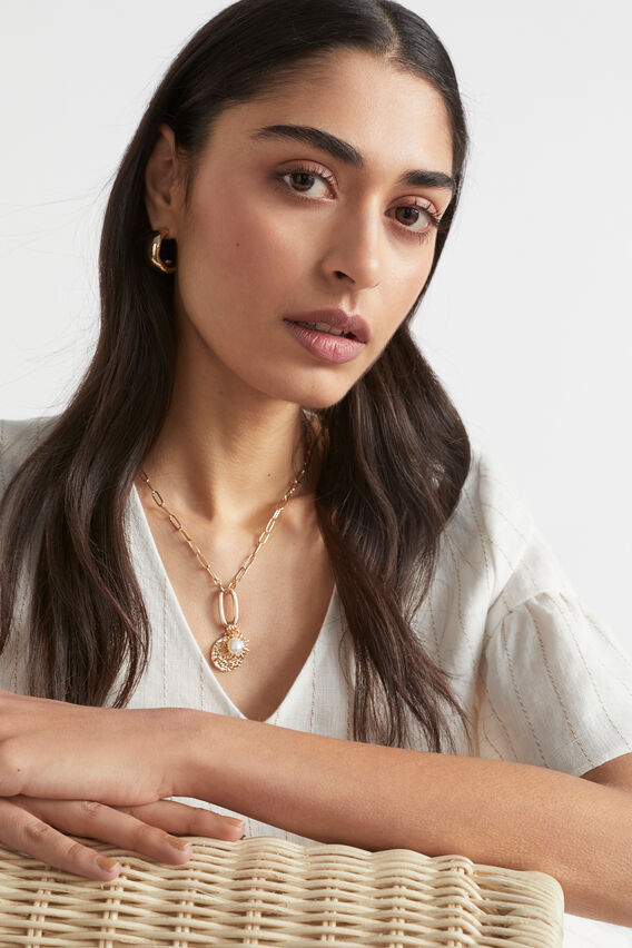 Sun Chain Necklace  Gold  hi-res