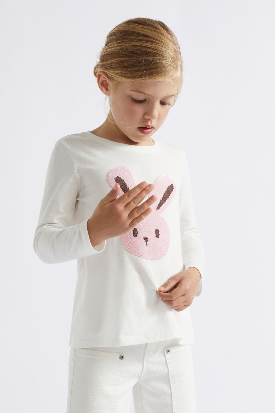 Sequin Bunny Tee  Canvas