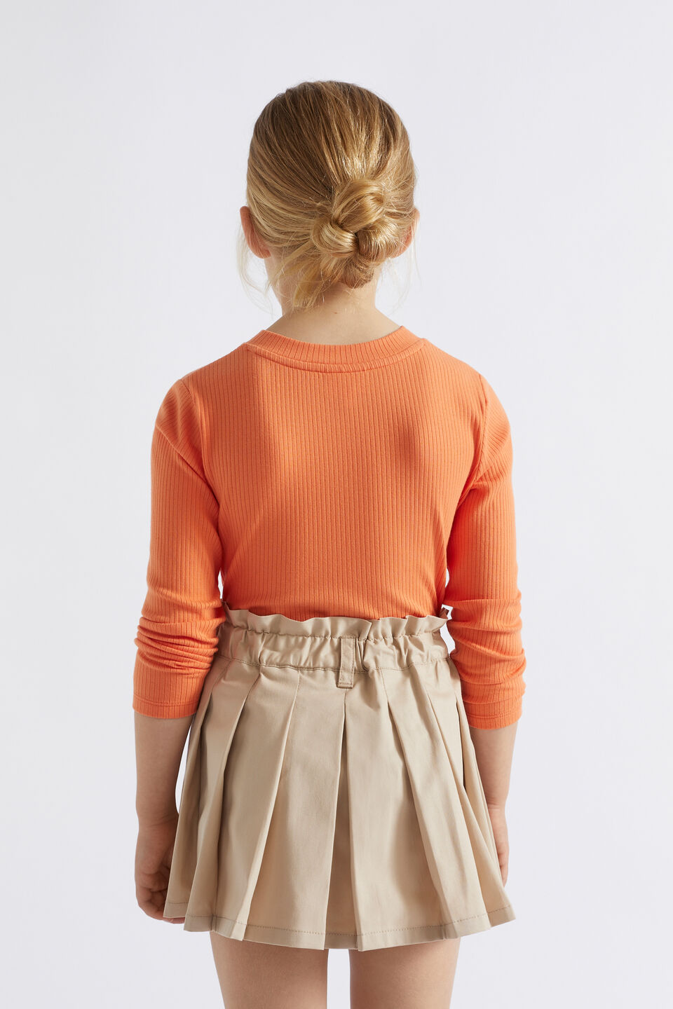 Funnel Rib Tee  Apricot