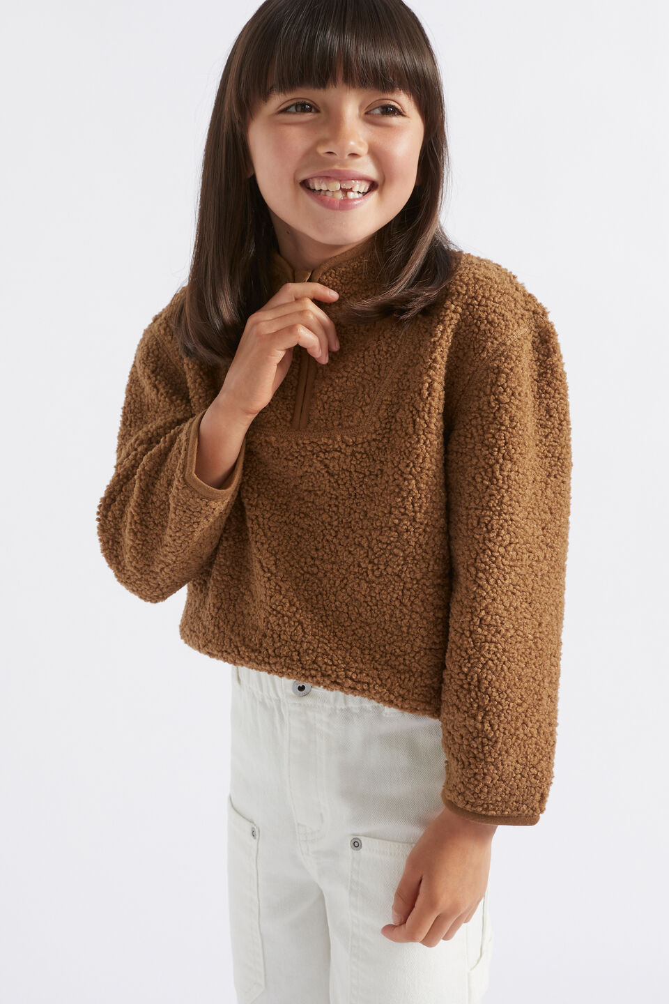 Fleece Zip Sweat  Cocoa