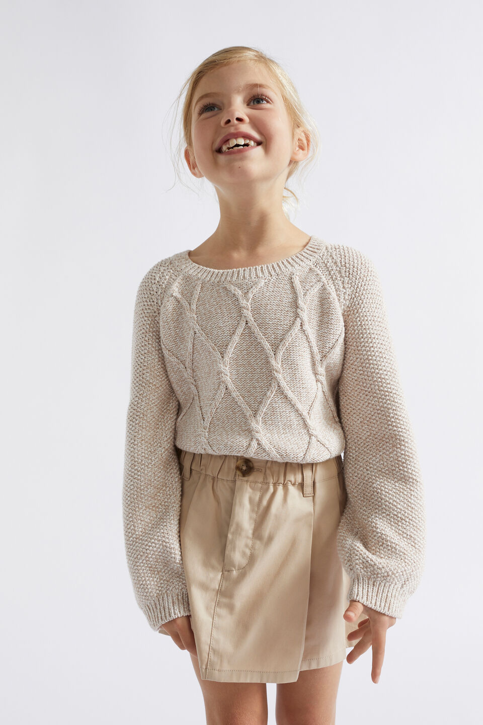 Speckle Cable Knit  Chai