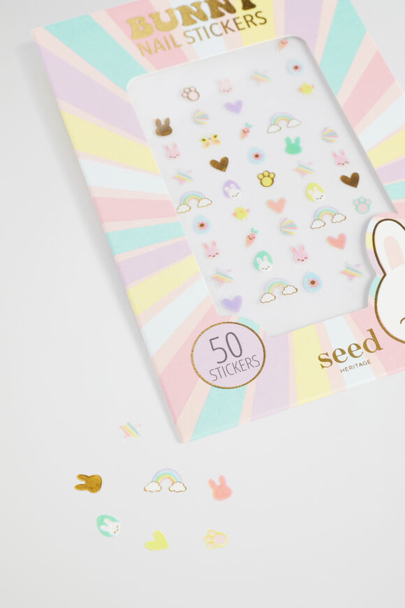 Bunny Rainbow Nail Stickers  Multi  hi-res