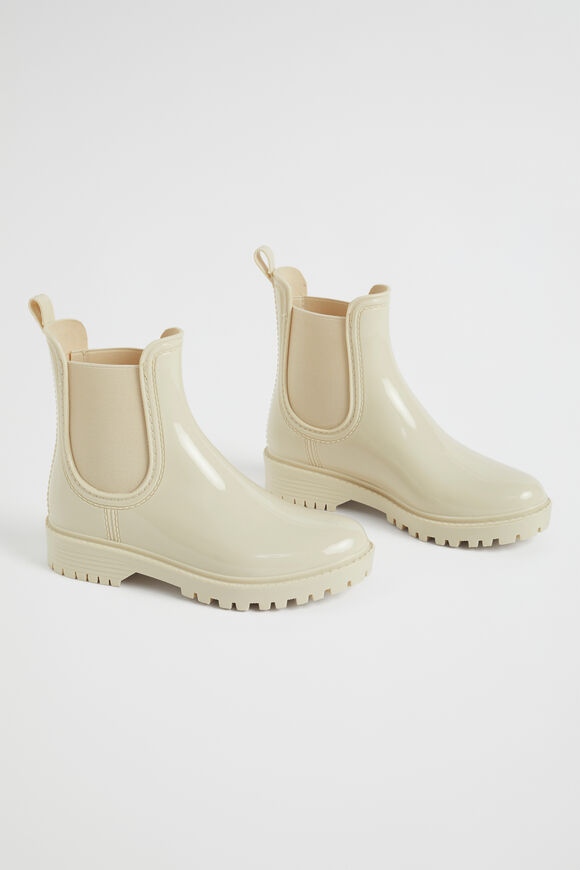 Gusset Shiny Gumboot  Stone  hi-res