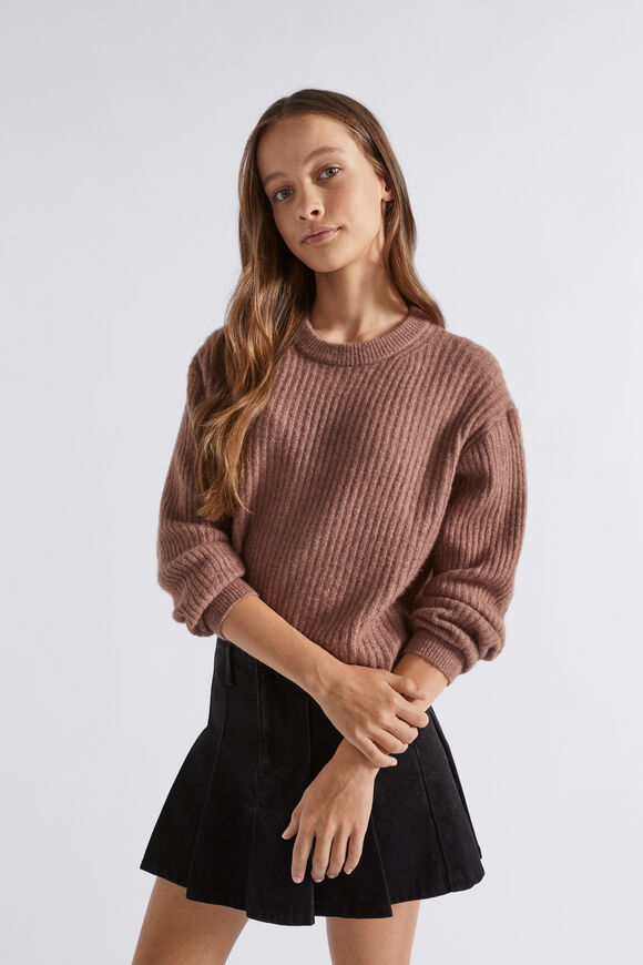 Relaxed Rib Knit  Cocoa  hi-res
