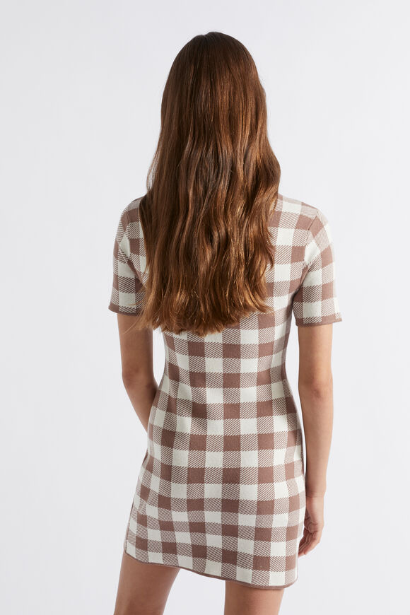 Check Knit Dress  Cocoa Check  hi-res