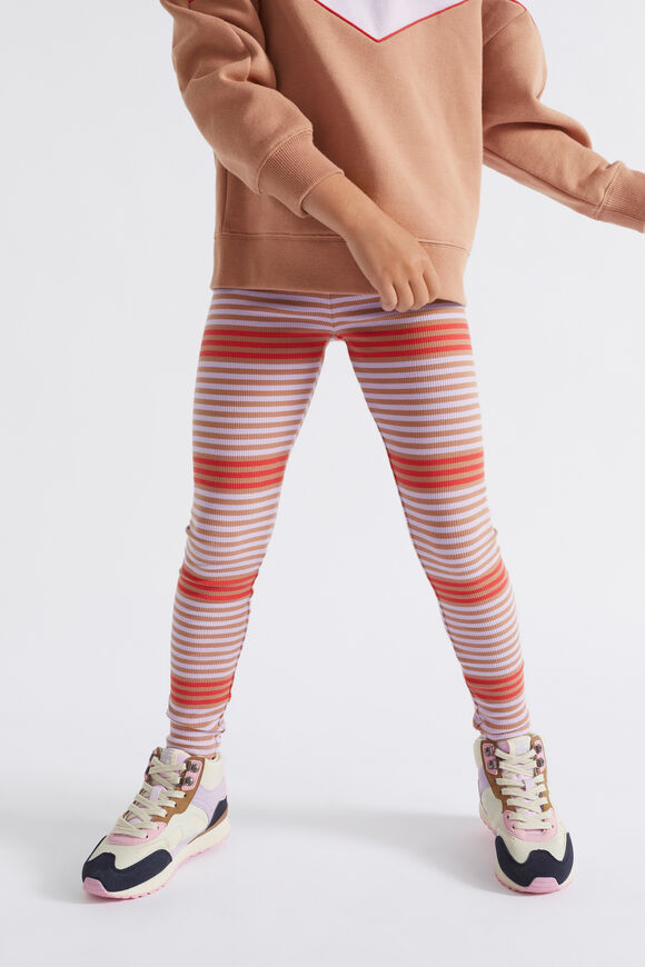 Multi Stripe Rib legging  Cappuccino  hi-res