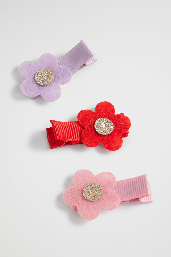 Felt Daisy Duck Clip Trio  Multi  hi-res