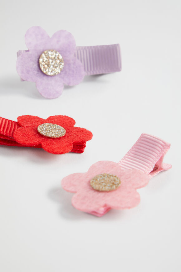 Felt Daisy Duck Clip Trio  Multi  hi-res