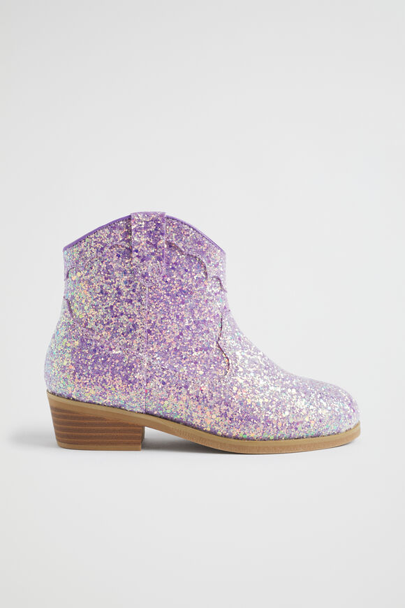 Glitter Short Cowboy Boot  Lilac  hi-res
