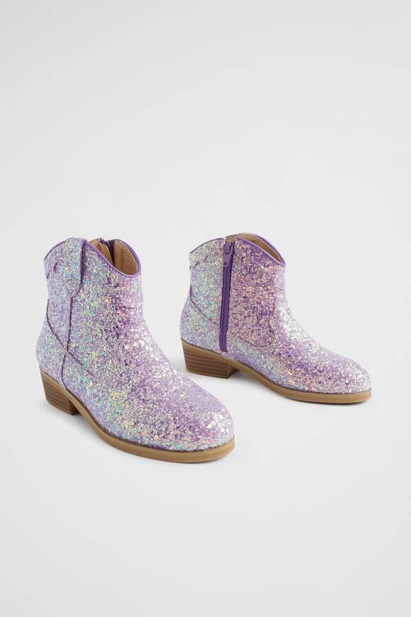 Glitter Short Cowboy Boot  Lilac  hi-res