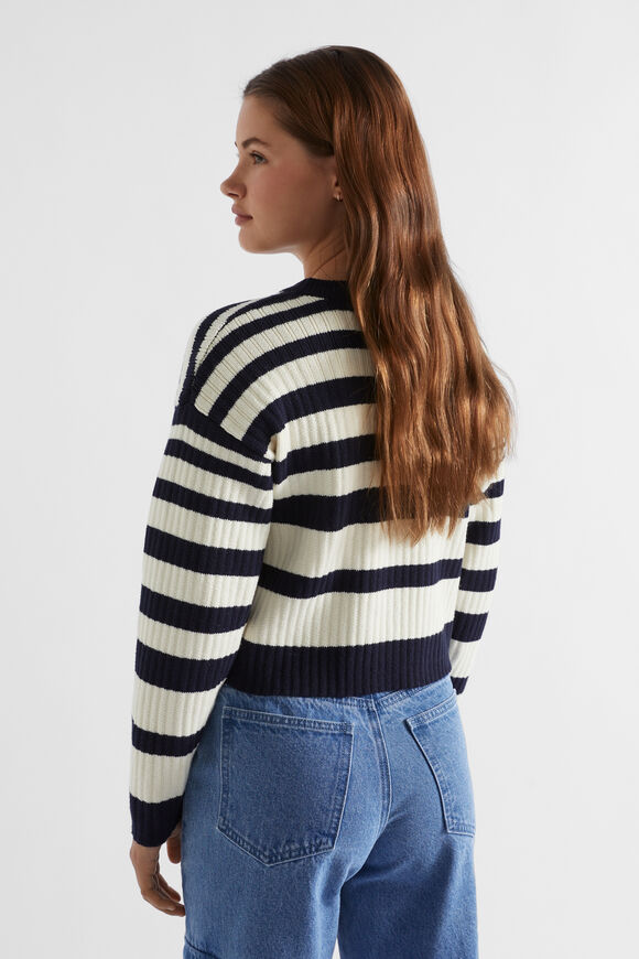 Stripe Rib Knit  Midnight Stripe  hi-res