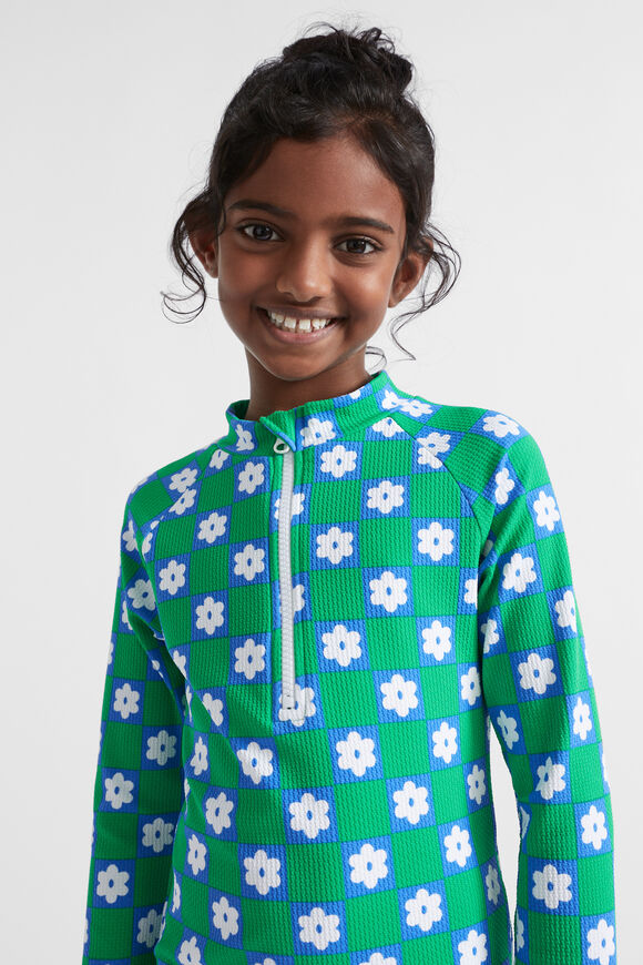 Daisy Check Rashsuit  Pea Green  hi-res