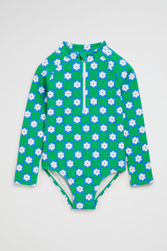 Daisy Check Rashsuit  Pea Green  hi-res