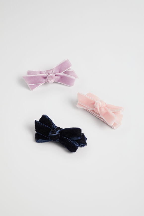 Velvet Bow Duck Clips  Multi  hi-res
