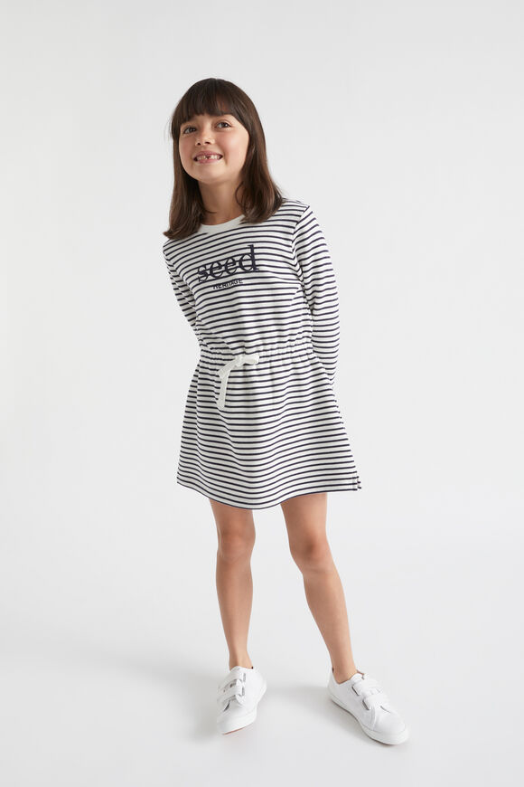 Core Logo Dress  Midnight Stripe  hi-res