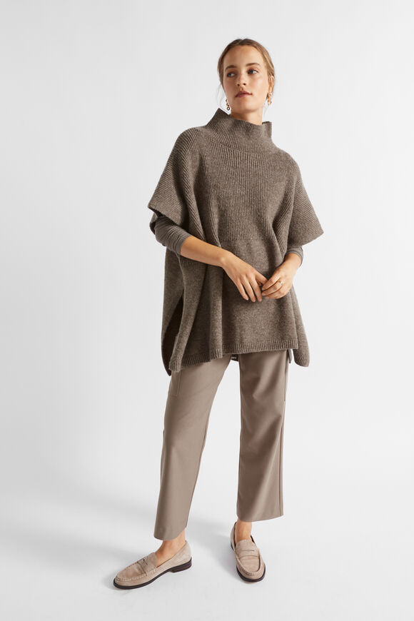 Rib Detail Poncho  Hazel  hi-res