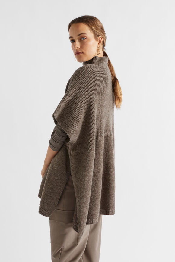 Rib Detail Poncho  Hazel  hi-res