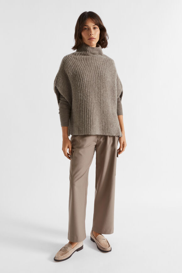 Roll Neck Poncho  Hazel  hi-res