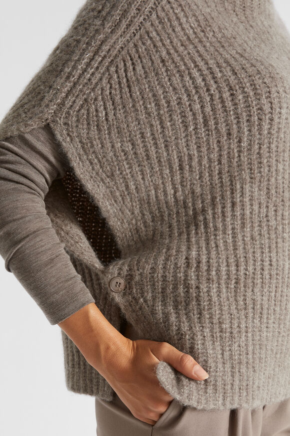Roll Neck Poncho  Hazel  hi-res