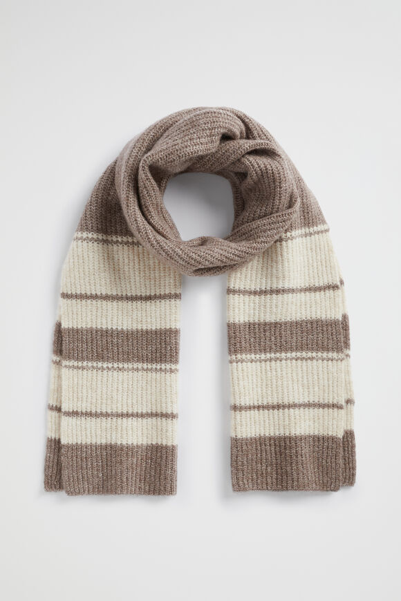 Contrast Stripe Knit Scarf  Hazel Multi  hi-res