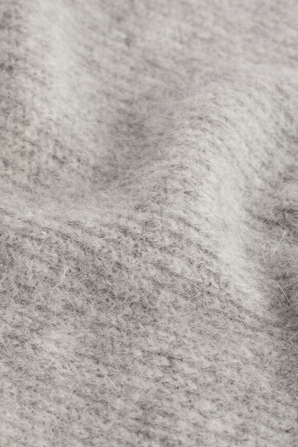Fluffy Rib Knit Scarf  Grey Marle  hi-res