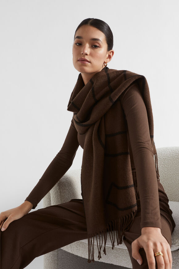 Abstract Seed Logo Scarf  Hot Chocolate  hi-res