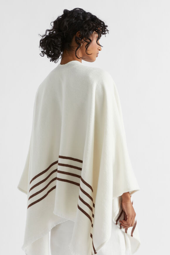 Stripe Poncho  Vanilla Cream Stripe  hi-res