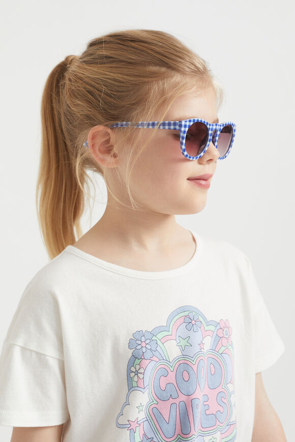 Round Gingham Sunglasses  Multi  hi-res