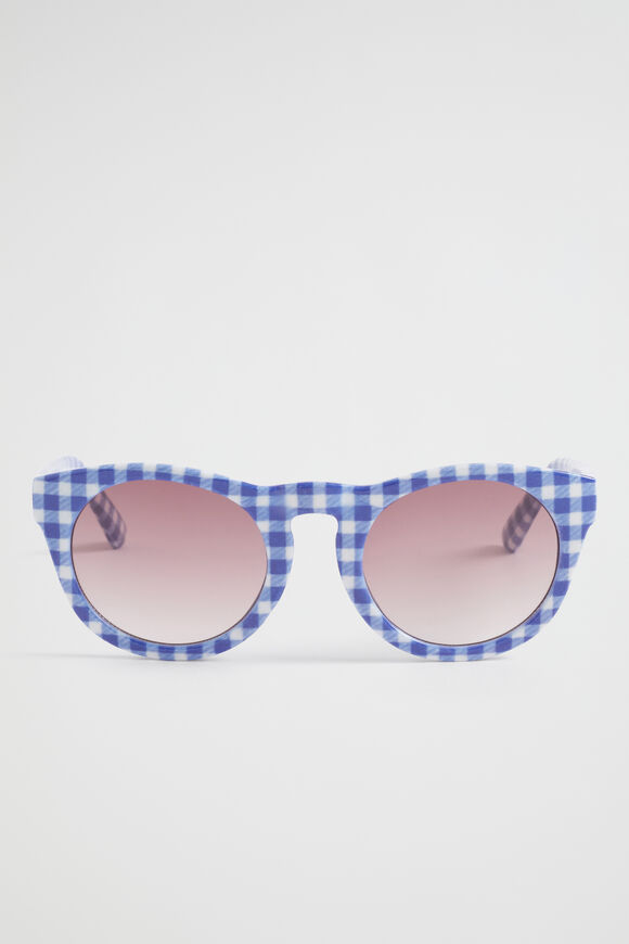 Round Gingham Sunglasses  Multi  hi-res